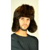 Cappello in opossum marrone scuro stile russo - uomo